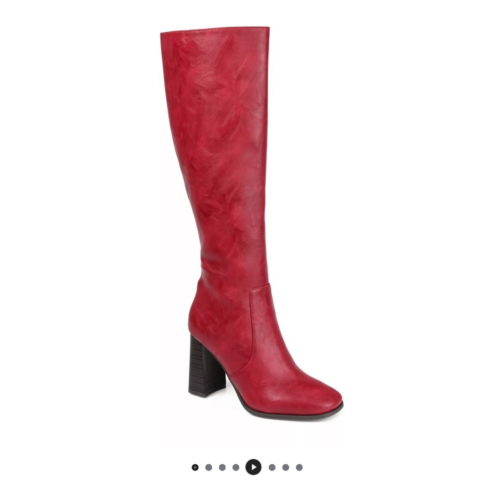 Journee Collection Karina Wide Calf Boot, 9.5, red